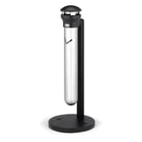Cendrier sur colonne en inox Infinity sur base RUBBERMAID - Cendrier sur colonne en inox Rubbermaid Infinity sur base, vue de trois quarts