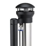 Cendrier sur colonne en inox Infinity sur base RUBBERMAID - Cendrier sur colonne en inox Rubbermaid Infinity sur base, chapeau et patte de cadenas