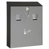 Cendrier mural à clé, 3,1 litres kompakt noir et gris WEDO - Cendrier mural à clé WEDO kompakt noir et gris, porte fermée