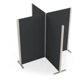 Cloison acoustique en frêne, cube de 4 parois Wood Series cube gris MAGNETOPLAN - Cloison acoustique en frêne magnetoplan Wood Series cube gris, vue de trois quarts