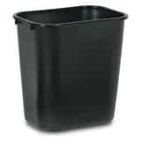 Corbeille à papier, rectangulaire Deskside RUBBERMAID - Corbeille à papier Rubbermaid Deskside noire 26,6 litres, vue de face