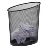 Corbeille à papier, acier perforé MESHCORB ALBA - Corbeille à papier ALBA MESHCORB noire, avec des papiers jetés