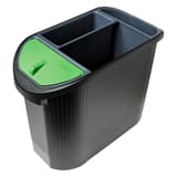 Corbeille de tri, 3 compartiments Écologic 26 litres EXACOMPTA - Corbeille de tri EXACOMPTA Écologic 26 litres noire et grise, autre vue