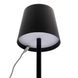 Lampe de table LED sans fil, abat-jour rond FELINE SECURIT - Câble de charge magnétique branché sous l'abat-jour de la lampe Securit FELINE noire