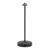 Lampe de table LED sans fil, tête conique ANGELINA SECURIT - Lampe de table LED rechargeable Securit ANGELINA noire, vue de face