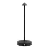 Lampe de table LED sans fil, tête conique ANGELINA SECURIT - Lampe de table Securit ANGELINA noire, bouton visible sur le socle