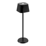 Lampe de table LED sans fil, abat-jour carré GEORGINA SECURIT - Lampe de table Securit GEORGINA noire, abat-jour carré aux angles arrondis