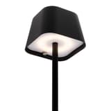 Lampe de table LED sans fil, abat-jour carré GEORGINA SECURIT - Lampe de table Securit GEORGINA noire allumée, vue de dessous