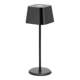 Mini lampe de table LED sans fil, abat-jour carré MALTA SECURIT - Lampe de table Securit MALTA noire, abat-jour carré aux angles arrondis