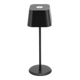Mini lampe de table LED sans fil, abat-jour carré MALTA SECURIT - Dessus de l'abat-jour de la lampe Securit MALTA noire, avec son bouton