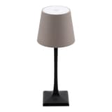 Lampe de table LED sans fil, noir et taupe MILANO SECURIT - Lampe de table LED rechargeable Securit MILANO noir et taupe, vue de face