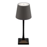 Lampe de table LED sans fil, noir et taupe MILANO SECURIT - Lampe de table Securit MILANO allumée, abat-jour taupe