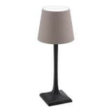Lampe de table LED sans fil, noir et taupe MILANO SECURIT - Lampe de table Securit MILANO vue de trois quarts, pied noir évasé