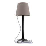 Lampe de table LED sans fil, noir et taupe MILANO SECURIT - Lampe de table Securit MILANO avec son câble de charge magnétique branché