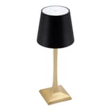 Lampe de table LED sans fil, or et noir ROME SECURIT - Lampe de table LED rechargeable Securit ROME or et noir, vue de face