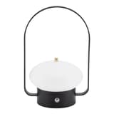 Lampe de table LED sans fil, avec appel du service BARCELONA SECURIT - Lampe de table Securit BARCELONA éteinte, globe blanc et anse noire