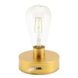 Lanterne LED sans fil, métal ajouré MARRAKECH SECURIT - Câble de charge branché sur le socle du module de la lanterne Securit MARRAKECH