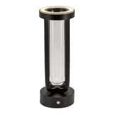 Lampe-vase LED sans fil, tube en verre FLORENCE SECURIT - Lampe de table LED rechargeable Securit FLORENCE noir, vue de face