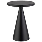 Lampe de table LED sans fil, forme conique CONE APS - Lampe de table LED rechargeable APS CONE noire, vue de face