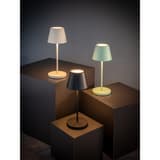Lampe de table LED sans fil, abat-jour en métal MERLE APS - Lampes de table APS MERLE blanche, noire et menthe allumées