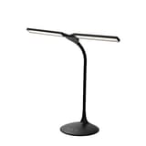 Lampe de bureau LED, double tête orientable LEDTWIN ALBA - Lampe de bureau LED rechargeable ALBA LEDTWIN noire, deux têtes ouvertes