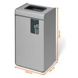 Borne de tri sélectif 55 litres DURASORT déchets résiduels DURABLE - Borne de tri sélectif DURABLE DURASORT déchets résiduels, dimensions