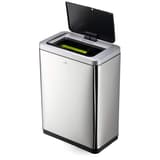 Poubelle automatique à capteur 2 × 20 litres NO TOUCH DUO DURABLE - Poubelle automatique DURABLE NO TOUCH DUO, couvercle ouvert sur les deux bacs