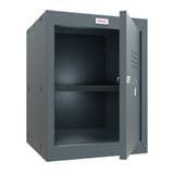 Casier cube à clé, 66 litres CL0544 PHOENIX - Casier cube Phoenix CL0544 anthracite, porte ouverte sur l'intérieur