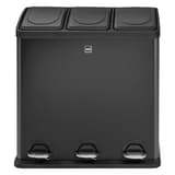 Poubelle de tri à pédale 3 × 20 litres the separator noir HELIT - Poubelle de tri helit the separator 3 × 20 litres noire, vue de face