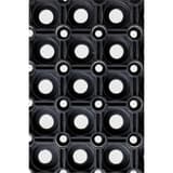 Tapis caillebotis en caoutchouc, intérieur et extérieur EAZYCARE SCRUB MILTEX - Tapis caillebotis miltex EAZYCARE SCRUB noir 80 × 120 cm, ouvertures circulaires, vue de dessus