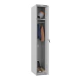 Vestiaire 1 porte en acier, 242 litres PL1130, serrure à clé PHOENIX - Vestiaire Phoenix PL1130 serrure à clé gris clair, porte ouverte