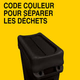 Couvercle basculant pour collecteur Slim Jim Slim Jim couvercle basculant RUBBERMAID - Couvercle basculant Rubbermaid Slim Jim noir, code couleur pour séparer les déchets