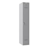 Vestiaire 1 porte en acier, 242 litres PL1130, serrure électronique PHOENIX - Vestiaire Phoenix PL1130 serrure électronique gris clair, vue de trois quarts