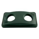 Couvercle de tri bouteilles et canettes pour collecteur Slim Jim Slim Jim couvercle de tri bouteilles RUBBERMAID - Couvercle de tri bouteilles et canettes vert Rubbermaid Slim Jim, vue de dessus