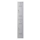 Vestiaire 2 portes en acier, 2 x 121 litres PL1230, serrure électronique PHOENIX - Vestiaire Phoenix PL1230 serrure électronique gris clair, vue de face
