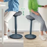 Tabouret assis-debout Ergo Active assis-debout gris foncé LEITZ - Tabouret assis-debout LEITZ Ergo Active assis-debout gris foncé, en appui et assis