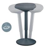 Tabouret assis-debout Ergo Active assis-debout gris foncé LEITZ - Tabouret assis-debout LEITZ Ergo Active assis-debout gris foncé, base oscillante