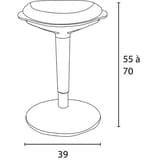 Tabouret assis-debout ERGO BOOST blanc-gris UNILUX - Tabouret assis-debout UNILUX ERGO BOOST blanc-gris, dimensions