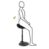 Tabouret assis-debout FLEXY noir ALBA - Tabouret assis-debout ALBA FLEXY noir, position assise