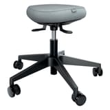 Tabouret à roulettes Ergo assise oscillante gris clair LEITZ - Tabouret à roulettes LEITZ Ergo assise oscillante gris clair, vue d'ensemble