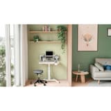 Tabouret à roulettes Ergo assise oscillante gris clair LEITZ - Tabouret à roulettes LEITZ Ergo assise oscillante gris clair, en situation