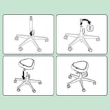 Tabouret à roulettes Ergo assise oscillante gris clair LEITZ - Tabouret à roulettes LEITZ Ergo assise oscillante gris clair, montage