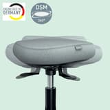 Tabouret à roulettes Ergo assise oscillante gris clair LEITZ - Tabouret à roulettes LEITZ Ergo assise oscillante gris clair, assise inclinable