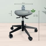 Tabouret à roulettes Ergo assise oscillante gris clair LEITZ - Tabouret à roulettes LEITZ Ergo assise oscillante gris clair, dimensions