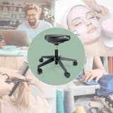 Tabouret à roulettes Ergo assise confortable noir LEITZ - Tabouret à roulettes LEITZ Ergo assise confortable noir, en situation