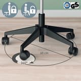 Tabouret à roulettes Ergo assise confortable noir LEITZ - Tabouret à roulettes LEITZ Ergo assise confortable noir, roulettes et base de 60 cm
