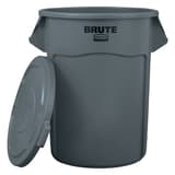Couvercle pour collecteur BRUTE 208,2 litres BRUTE couvercle 208,2 litres RUBBERMAID - Couvercle gris Rubbermaid BRUTE 208,2 litres, couvercle ouvert sur un collecteur BRUTE