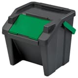 Kit de tri de 3 poubelles empilables Tower CEP - Kit de tri CEP Tower, poubelle à clapet vert