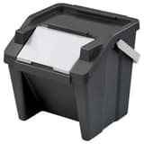 Kit de tri de 3 poubelles empilables Tower CEP - Kit de tri CEP Tower, poubelle à clapet blanc