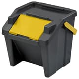 Kit de tri de 3 poubelles empilables Tower CEP - Kit de tri CEP Tower, poubelle à clapet jaune
